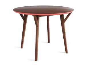 Обеденный стол круглый дуб тобакко, коралловый 102 см Circle THE IDEA  210018 Коричневый