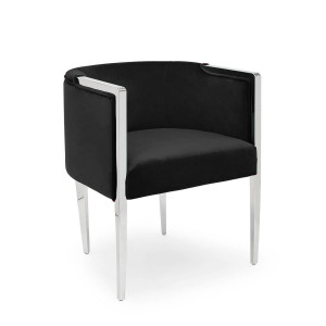 700417-BS ABHIKA СТУЛ GARDA ROUND BLACK/SILVER