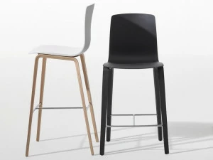 arper Высокий деревянный табурет с подставкой для ног Aava