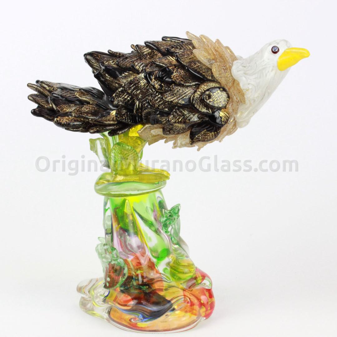 1325 ORIGINALMURANOGLASS Статуэтка - Королевский орел - муранское стекло с золотом  см  - Вид №1