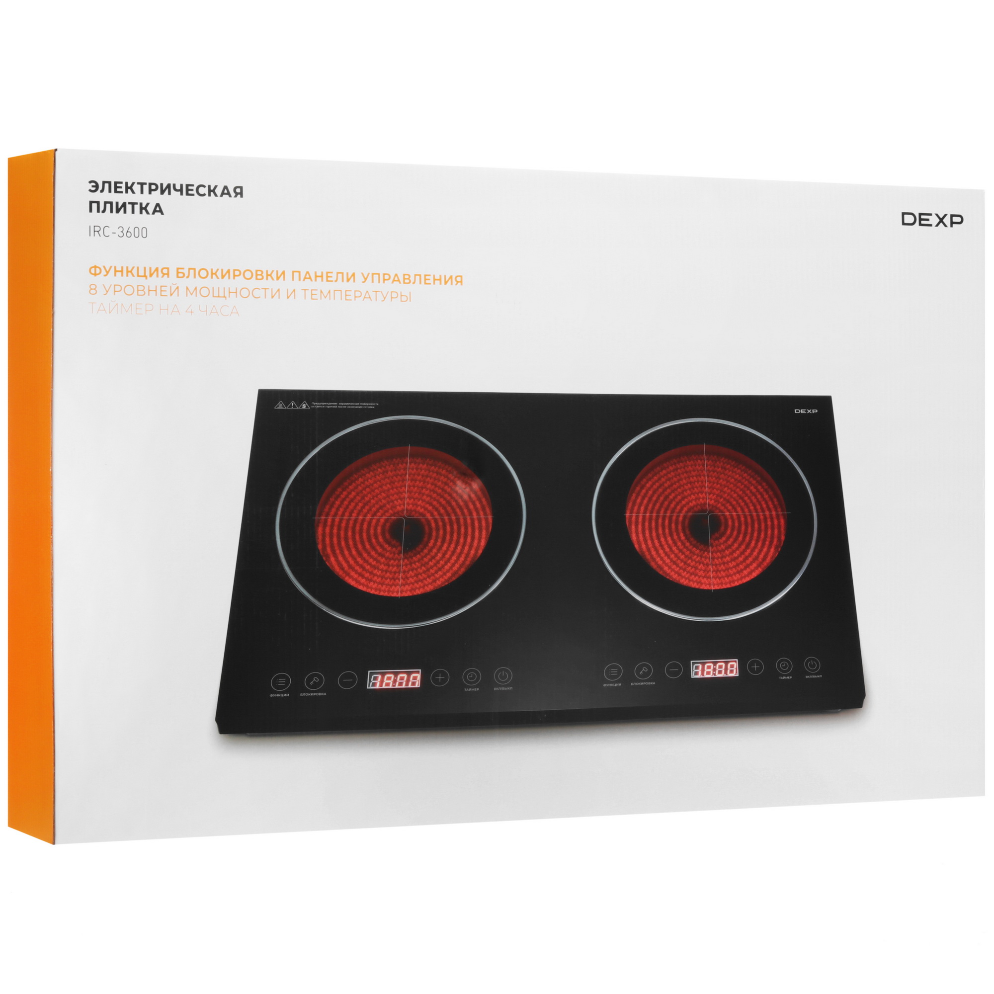 9005270 Плита компактная электрическая DEXP IRC-3600 черный STDN-0069525 - Вид №7