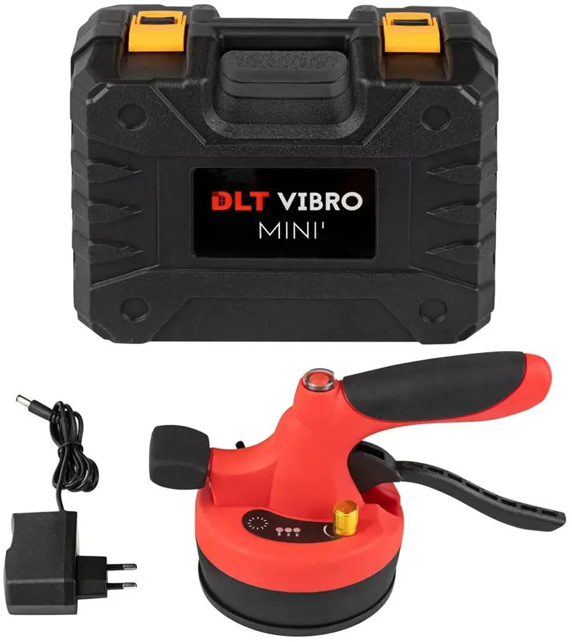 91724712 Виброприсоска для укладки плитки аккумуляторная DLT Vibro Mini, 9 В Li-Ion (литий-ионный) 2x2600 mAh 40 кг STLM-0839737