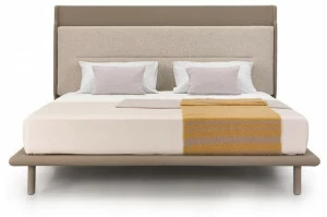 Turri Двуспальная кровать из кожи с обитым изголовьем Zero
