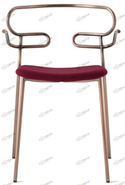 TrabA' Металлический стул для ресторана с подлокотниками со встроенной подушкой Genoa 0048-met-im-ar