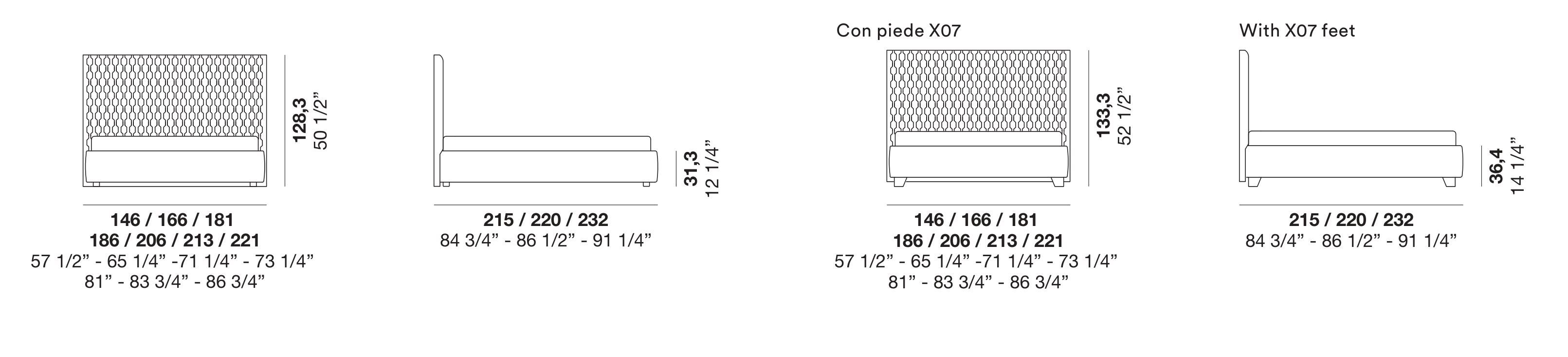 Мягкая двуспальная кровать с высоким изголовьем Alf DaFrè ALLEN 2 ARCH-00133753 - Вид №4