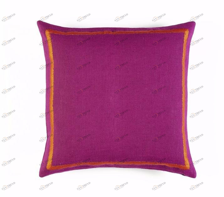 Élitis Квадратная вышитая льняная подушка  Co 140 