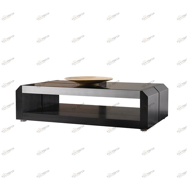 Журнальный столик черный с полкой Techno PUSHA PUSHA 062920 Черный 