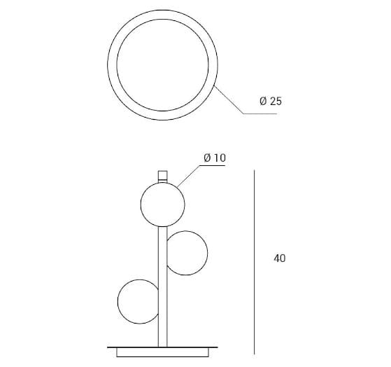 Настольная лампа из металла и опала Miloox Pomì ARCH-00063014 - Вид №1