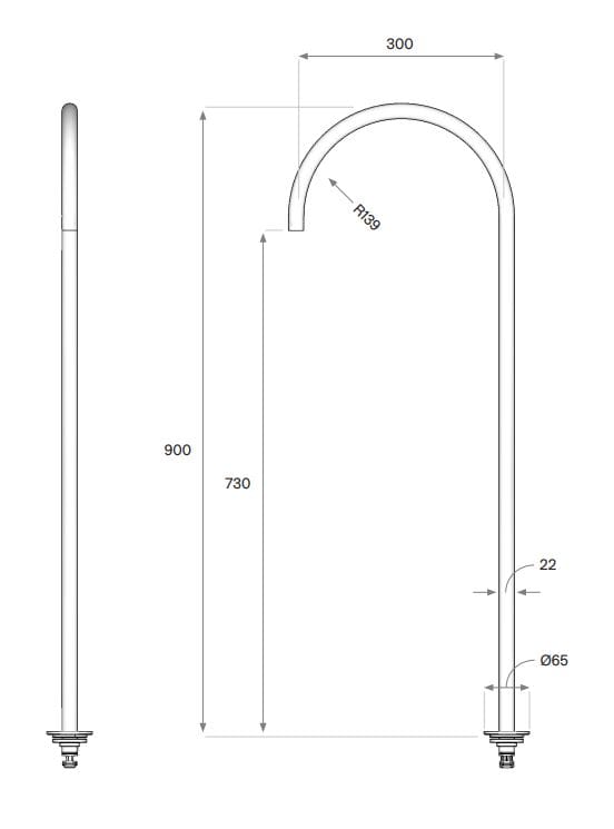 Смеситель для ванны из нержавеющей стали с ручным душем COCOON Maison ARCH-00010185 - Вид №4