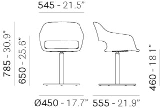 Pedrali Вращающееся кресло из ткани с подлокотниками Babila sun-id-1484180 - Вид №1