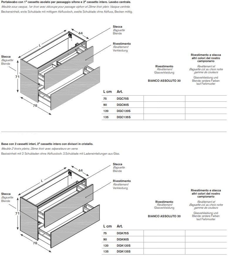 ARTELINEA Модульная тумба под умывальник из хрусталя с ящиками Domino sun-id-1357907 - Вид №9