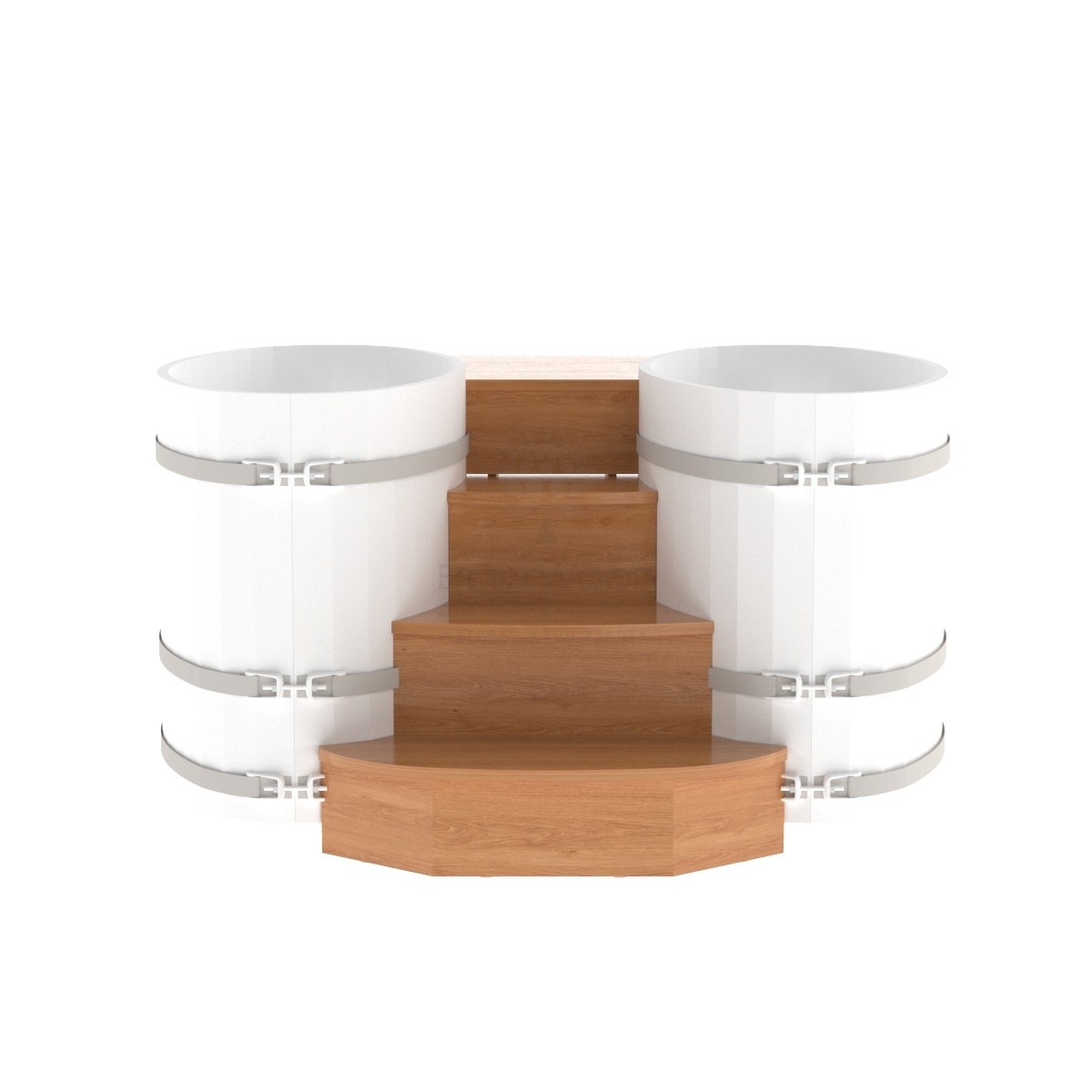 2070 Подиум на 2 купели 0,69х1,31 дуб натуральный Alyarus  - Вид №1