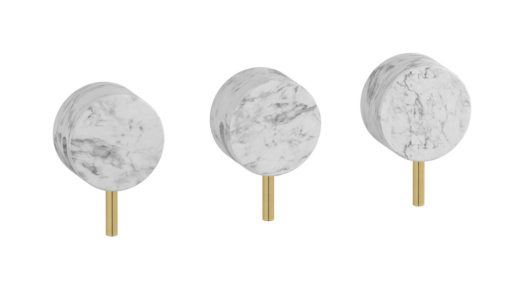 Встроенный смеситель для душа на 3 отверстия с двухходовым дивертером WE ARE IB mr410on_1 Natural Brass Marmo