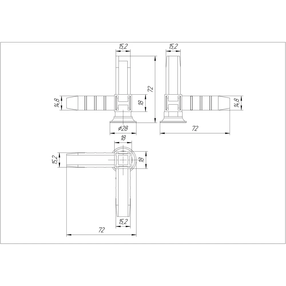 Santreyd Коннектор для мебельных профилей 15×15 мм с регулируемой опорой 82693916 STLM-0034282 - Вид №5