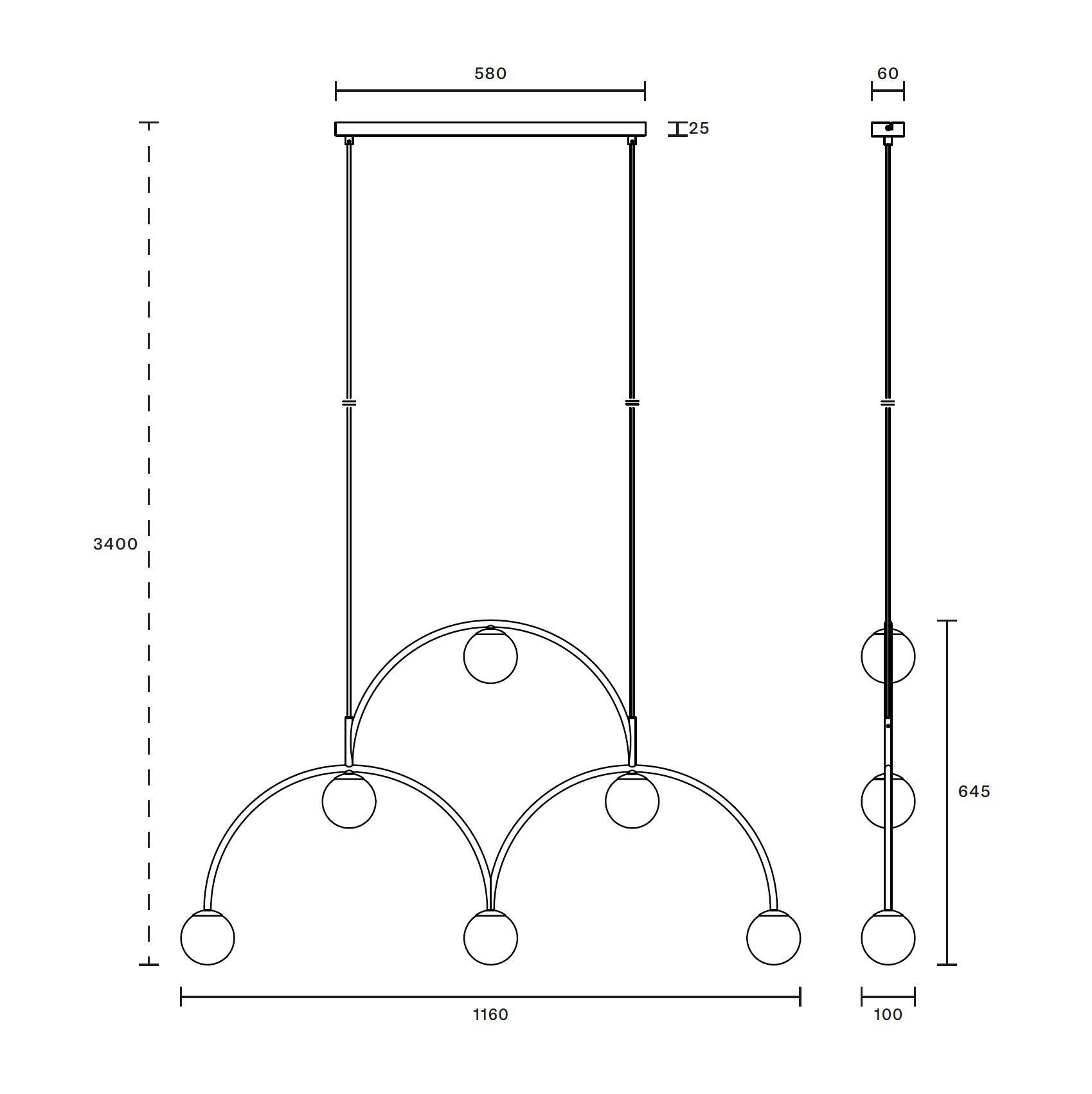 Подвесной светильник из металла и опалового стекла Pholc Bounce ARCH-00028036 - Вид №4