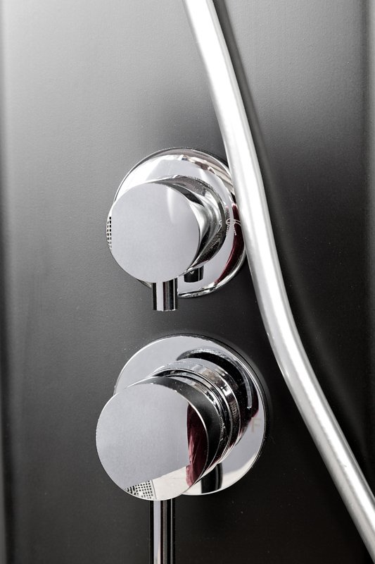 BМ4510 N (без крыши) BLACK Душшевая кабина DETO Серия ВМ L 809 с гм. и эл. BLACK - Вид №8