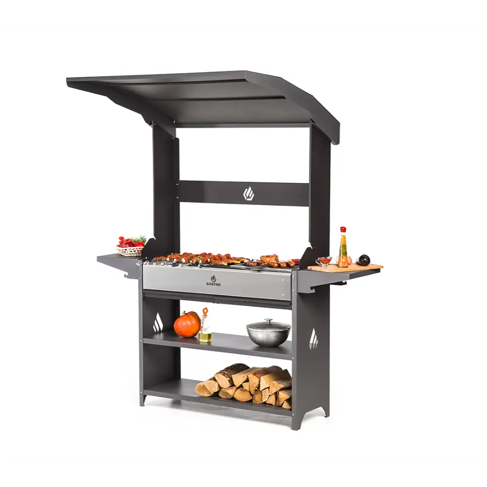 GRATAR Premium Prem 01 - стальной мангал с крышей для профессионального использования 82745318 STLM-0035323 - Вид №8