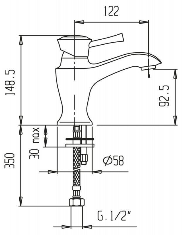 Смеситель на раковину Cezares GIUBILEO-LSM1-02 - Вид №1