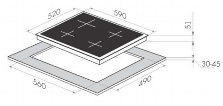 5350575 Газовая варочная поверхность HOMSair HGS643S STDN-0149358 - Вид №7