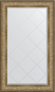 BY 4253 Зеркало с гравировкой в багетной раме - виньетка античная бронза 109 mm EVOFORM Exclusive-G