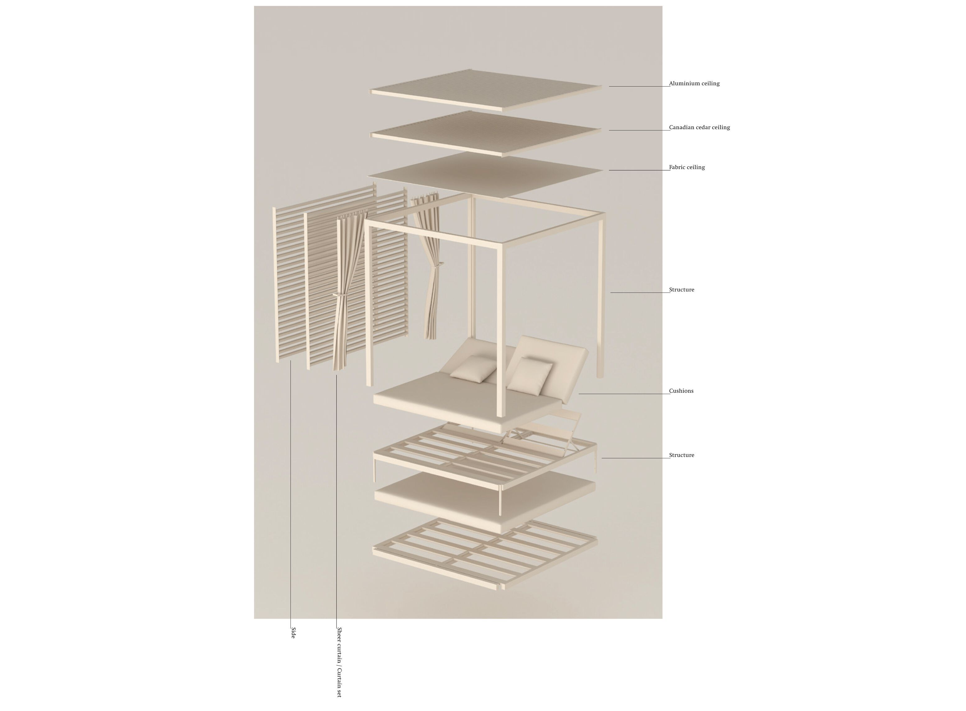 Садовая кровать с балдахином Kettal пейзаж ARCH-00029211 - Вид №5