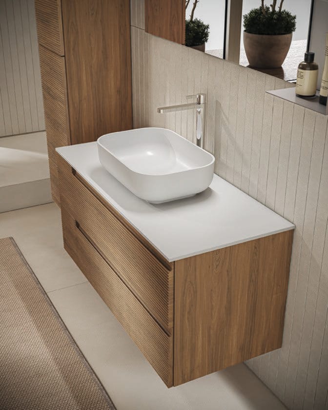 Подвесной умывальник с ящиками, навесным шкафом и зеркалом BMT Everyday ARCH-00038977 - Вид №1