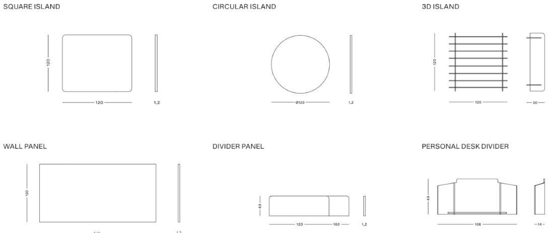 Рециркулированная ткань висит акустическая панель Made Design R * PET ARCH-00122025 - Вид №3