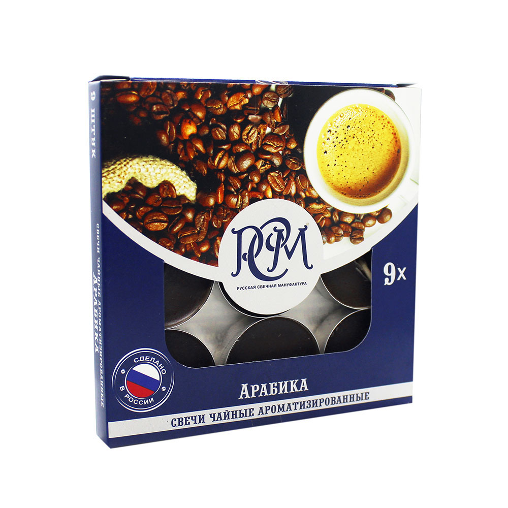 1300923 Свеча чайная 100 г 9 шт. Арабика РСМ 