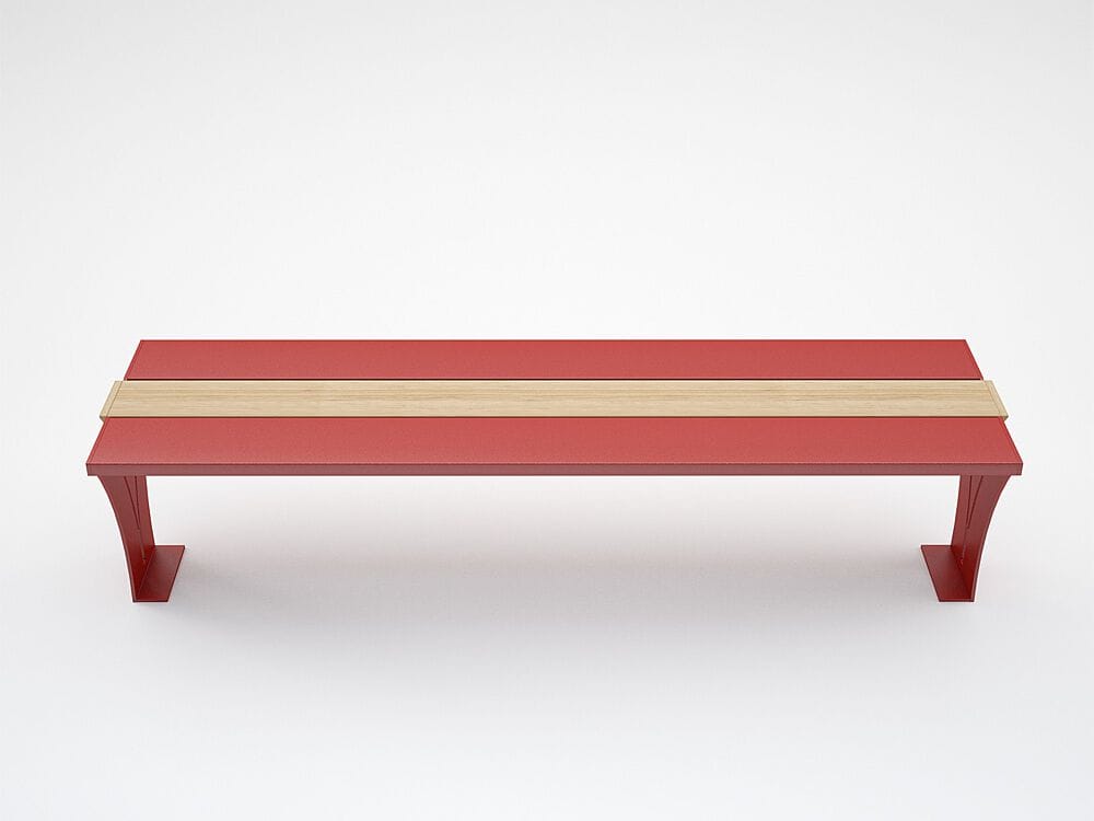 Стальная и деревянная скамья без спинки CITYSì Viktor ARCH-00048494 - Вид №3