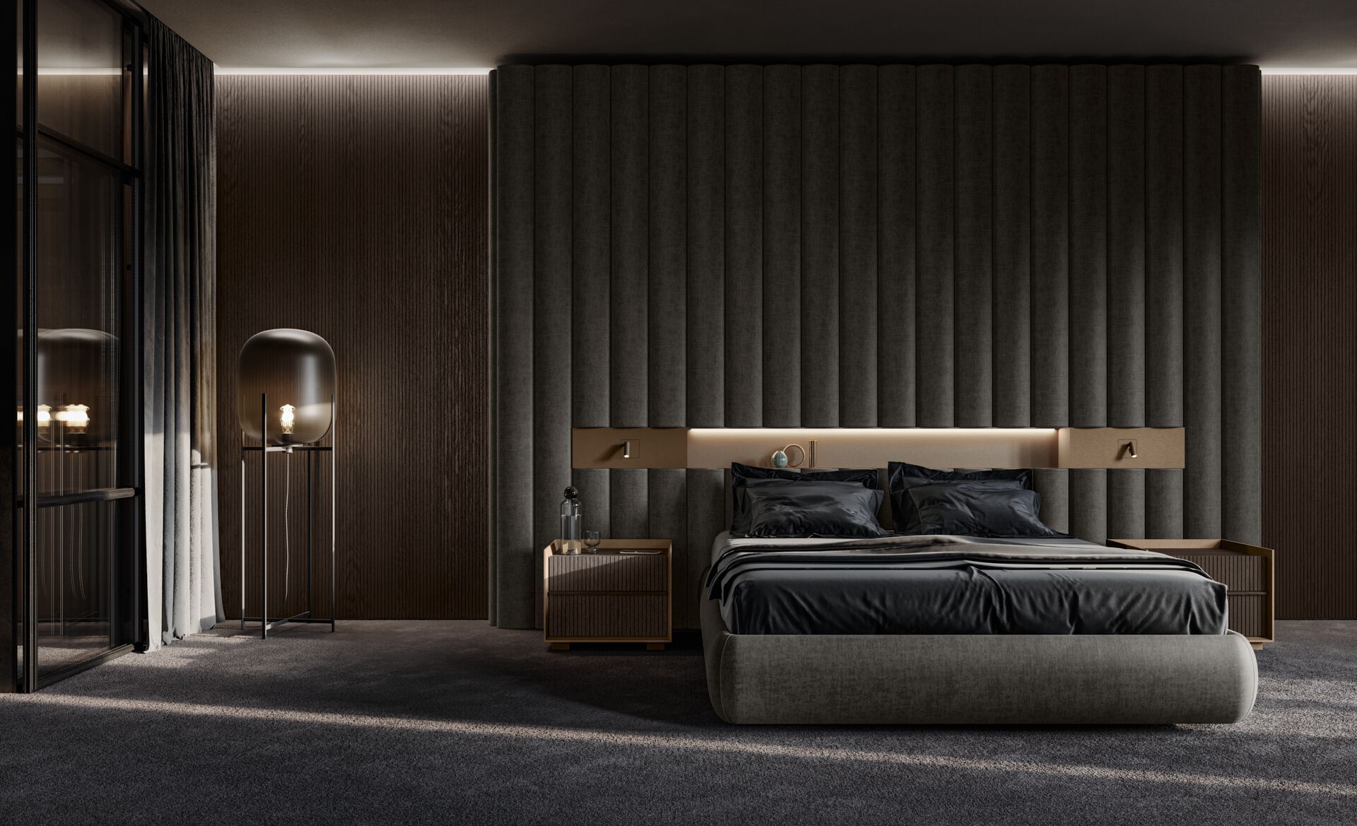 Двуспальная мягкая кровать из ткани Olivieri дресс-код ARCH-00076369 - Вид №20