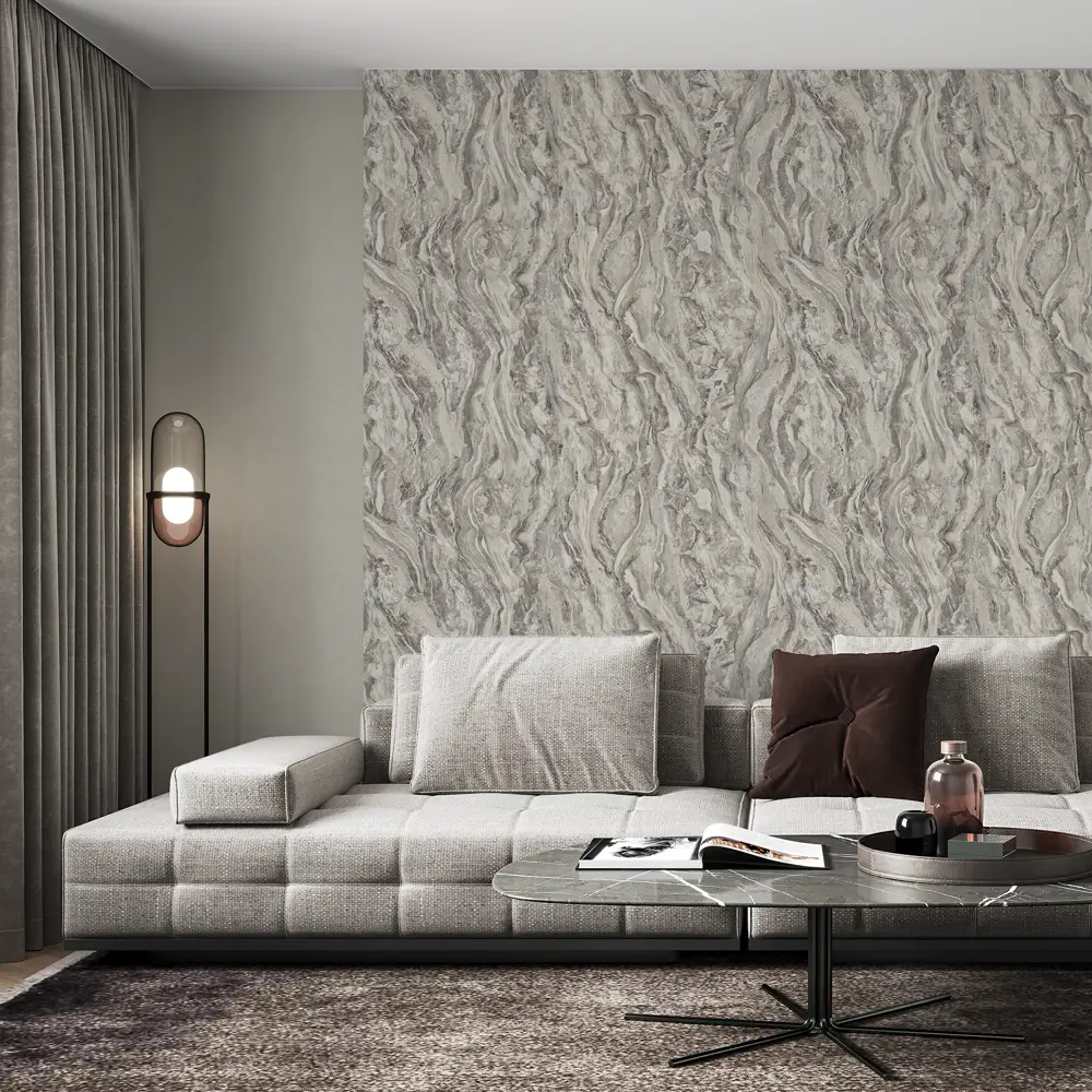 Обои флизелиновые Palitra Home Onyx серо-бежевые 1.06 м HC71793-42 STLM-2181930 - Вид №3