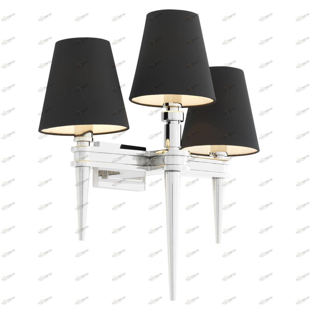 Бра Waterloo Triple от Eichholtz хром 110988 EICHHOLTZ EICHHOLTZ 059878 Хром;черный 