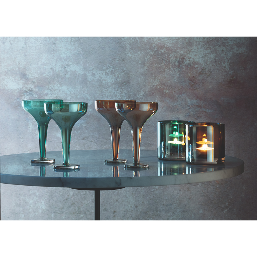 G1662-08-141 Подсвечник signature, epoque, 8,5 см, янтарь LSA International  - Вид №5