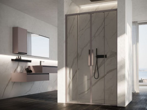 Стеклянная ниша душевая кабина с раздвижной дверью