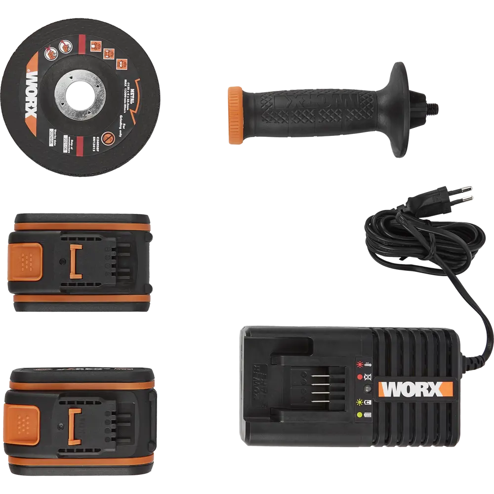 УШМ (болгарка) аккумуляторная Worx WX803, 20 В Li-ion 4 и 2 Ач, 125 мм STLM-2009571 - Вид №6