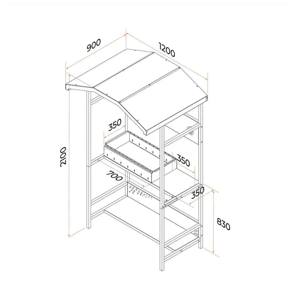 GRATAR Spark SP700 - стационарный мангал с крышей для идеального шашлыка 89358380 STLM-0950052 - Вид №5