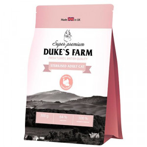 ПР0037192 Корм для кошек DUKE"S FARM для стерилизованных кошек, индейка с кроликом сух. 300г DUKE'S FARM