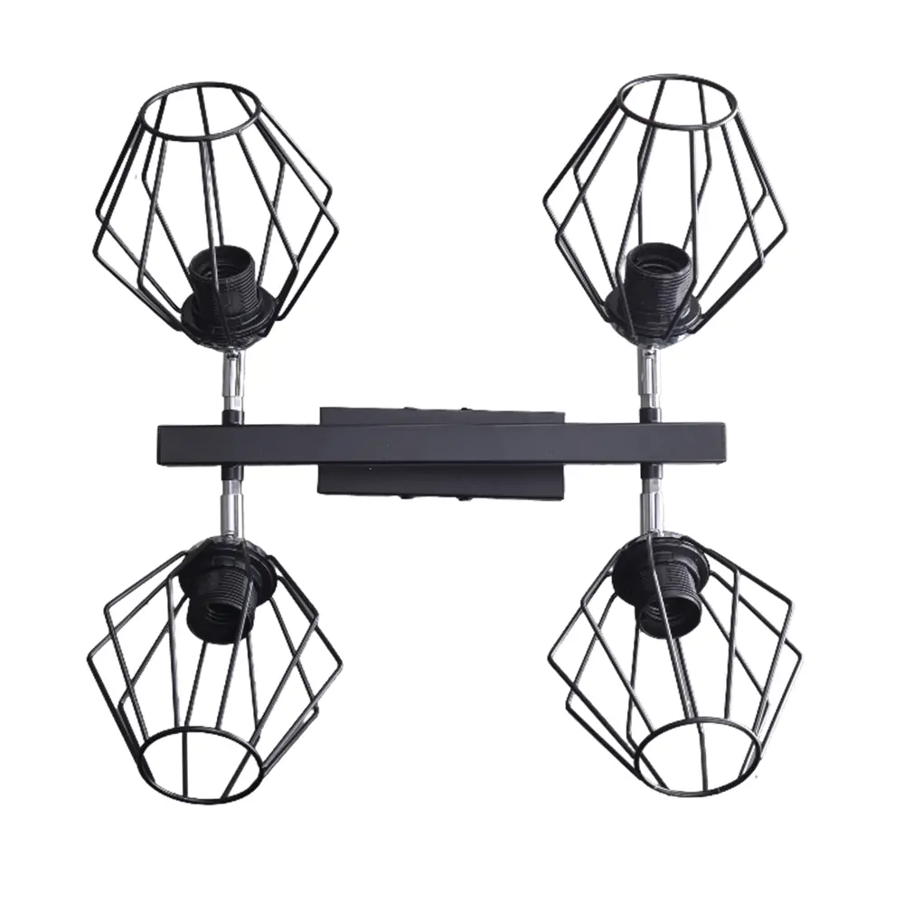 Люстра потолочная Гранж РС21384 4 лампы 12 м² цвет черный РОССВЕТ STLM-2085066 - Вид №3