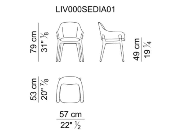 Мягкий стул из кожи и ткани с подлокотниками i 4 Mariani LIV ARCH-00023109 - Вид №9