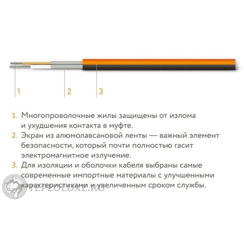 Мат греющий Теплолюкс ProfiMat ССТ 1080 Вт (0,5 х 12 м) в комплекте с гофротрубкой 4305059016000009 - Вид №2