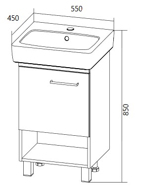 У76066 Тумба Tera 55Н 1д. Дуб Сонома 1 Marka TERA - Вид №7