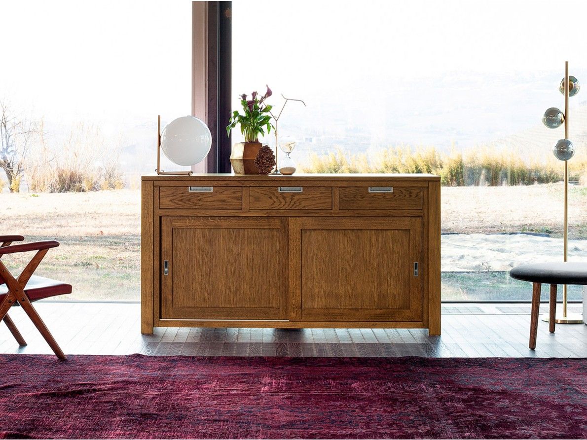 Шкаф с раздвижными дверями и ящиками из массива дерева Devina Nais Holand ARCH-00098476 - Вид №1