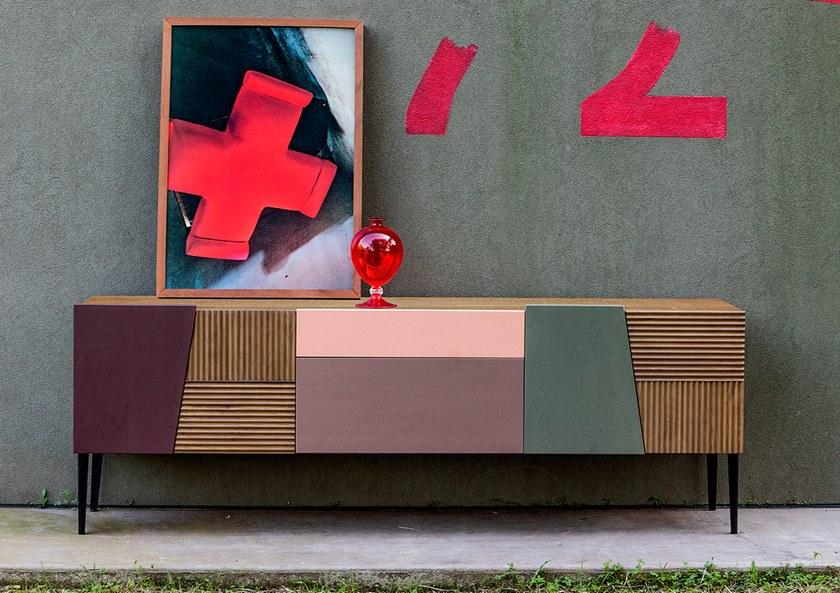 Devina Nais Тумба под ТВ с распашными дверцами и ящиками Zero.16 sun-id-1390582 - Вид №2