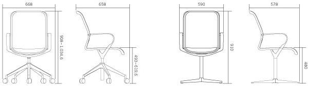 BENE Кресло сетчатое на 4-х спицах с подлокотниками Filo sun-id-1388797 - Вид №5