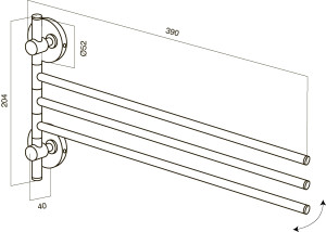 A5532764 Bliss Тройная вешалка-вертушка для полотенец 39 см хром шт AM.PM Bliss L