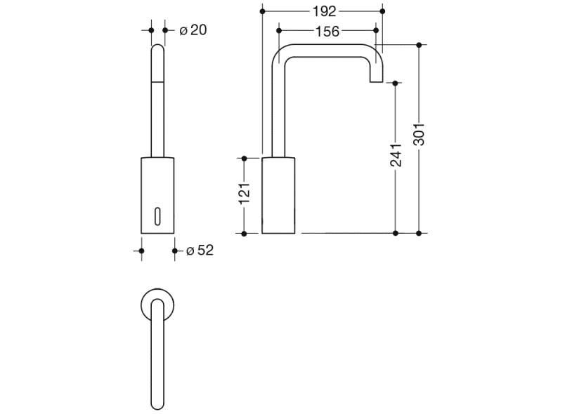 AQ1.12S22040 Сенсорный электронный кран HEWI System-Armaturen  - Вид №4