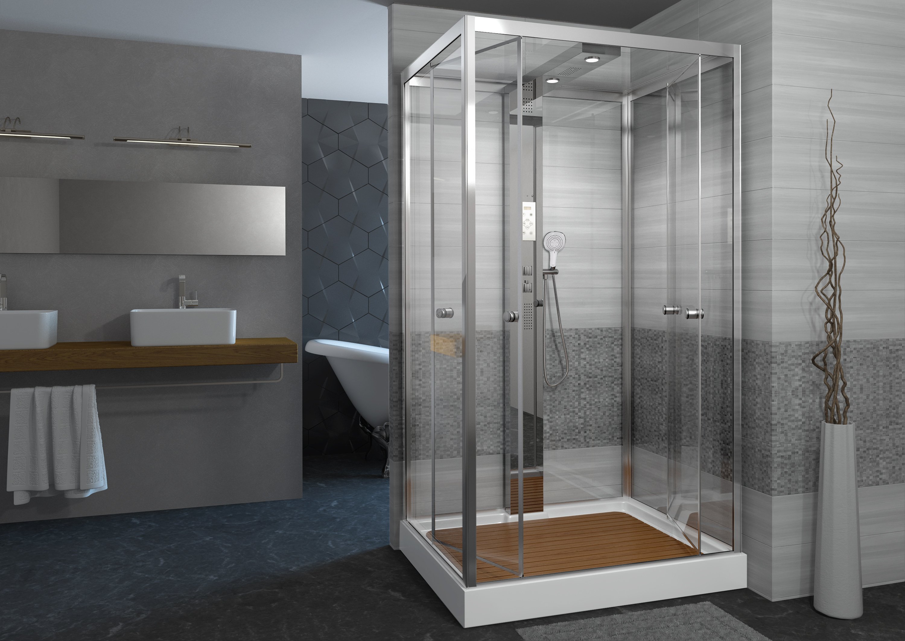 B09S BLACK Душевая кабина DETO Серия B Z122 ESPOO - Вид №25