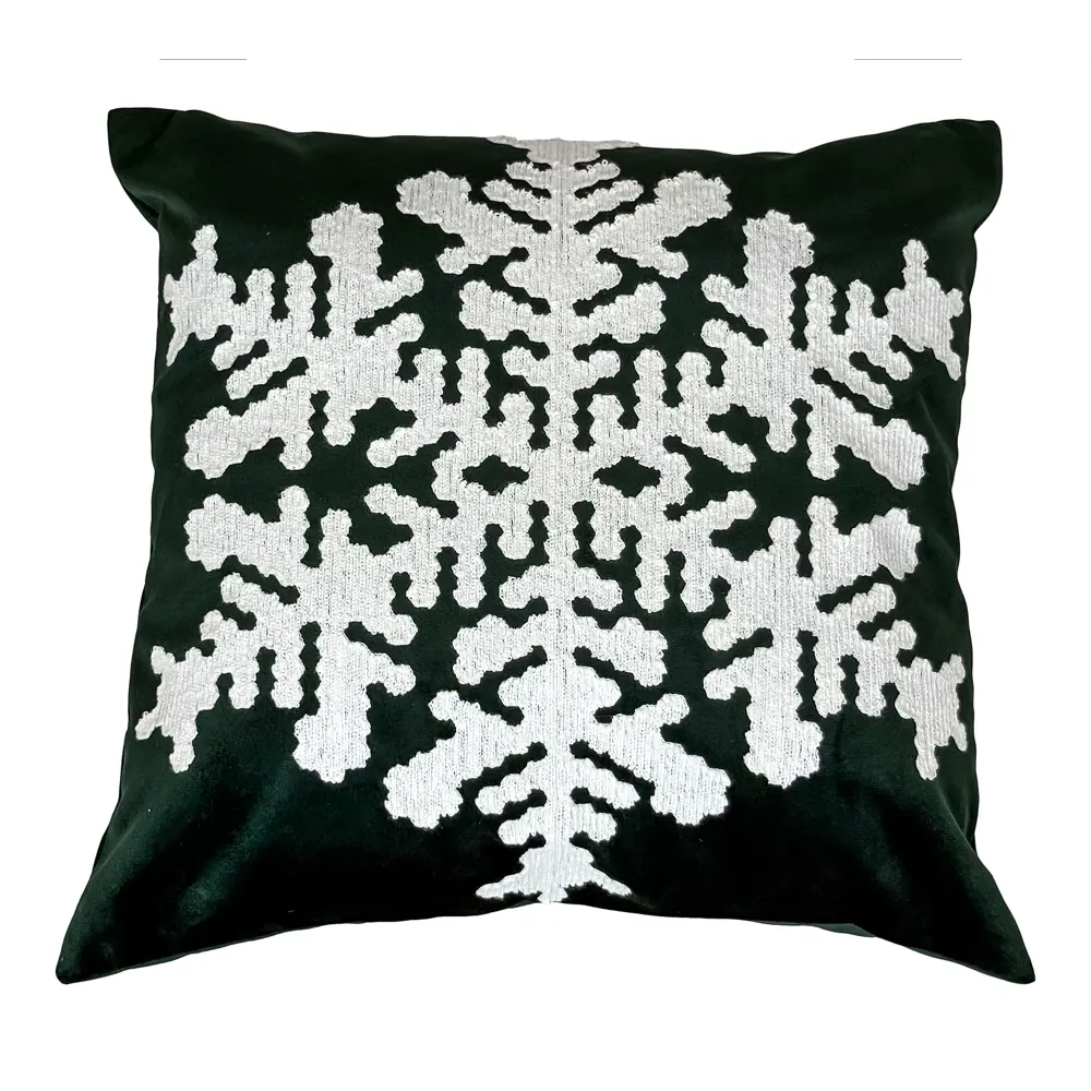 Декоративная подушка LINEN WAY Снежинка 45×45 см зеленый 89434261 STLM-1583846