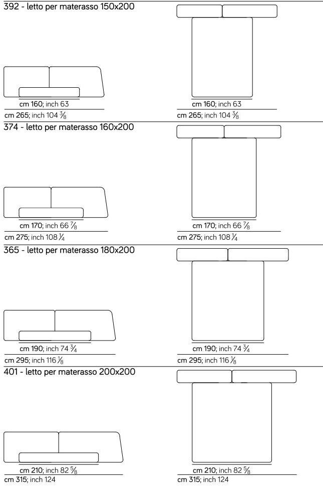 AMURA Двуспальная кровать из ткани с мягким изголовьем Lapis Am073.365 - Вид №10