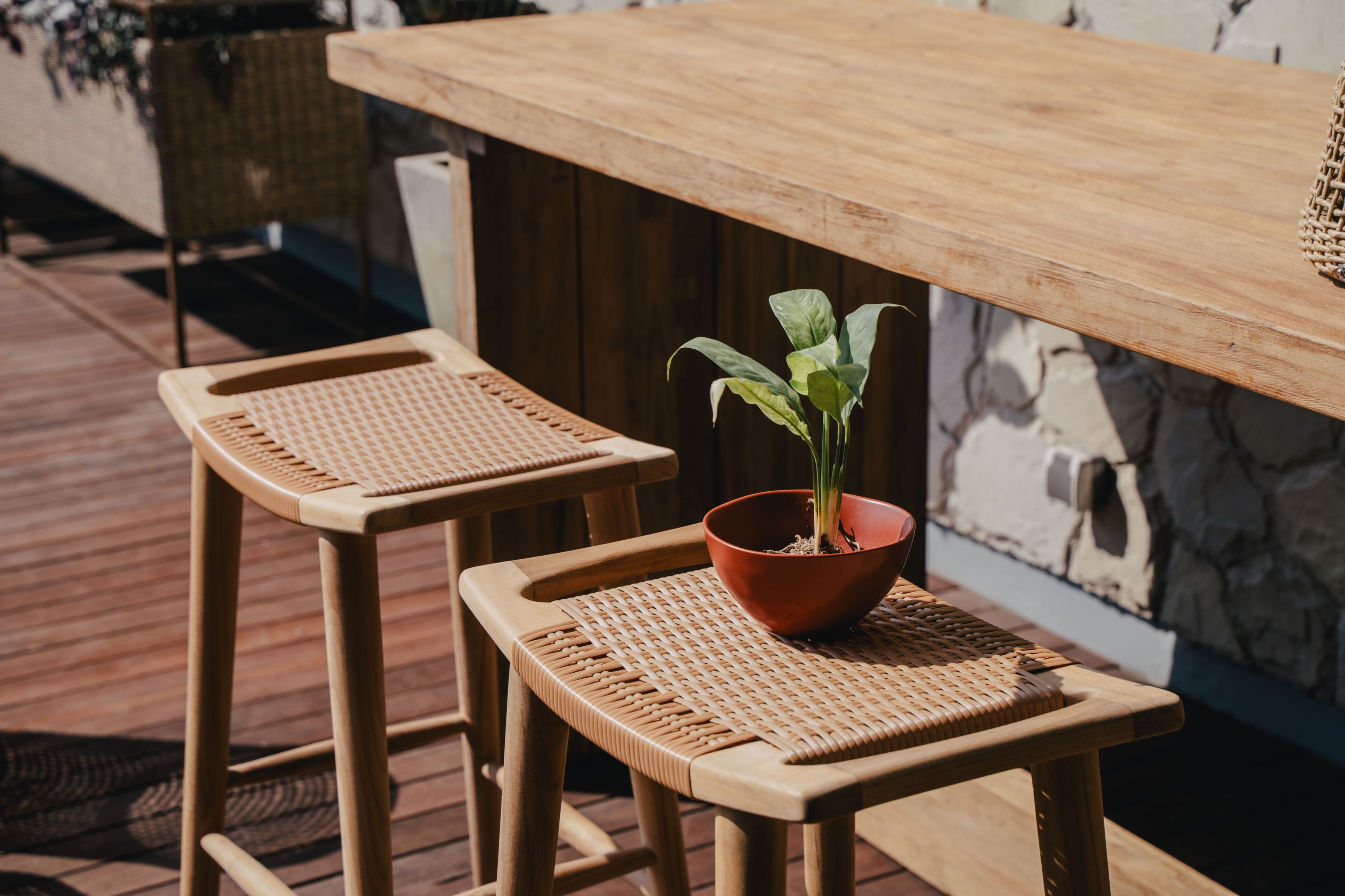 Высокий ТИК контрактный садовый стул с подставкой для ног cbdesign Бар ARCH-00136079 - Вид №5